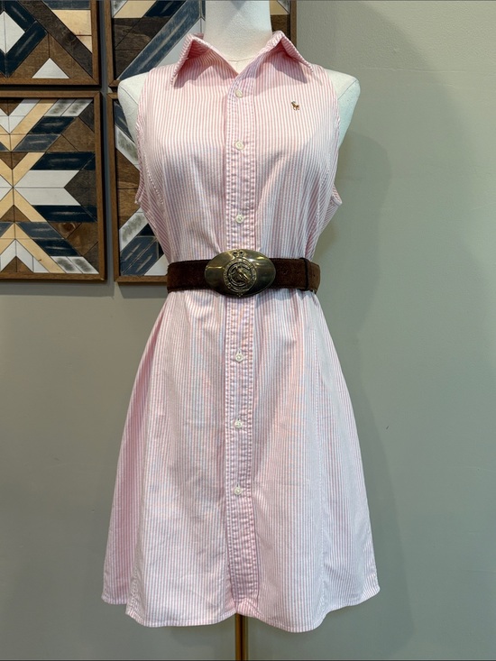 Ralph Lauren Dresses & Skirts - Vintage Ralph Lauren Blue Label 90s Pink / White Striped Cotton Polo Dress 10